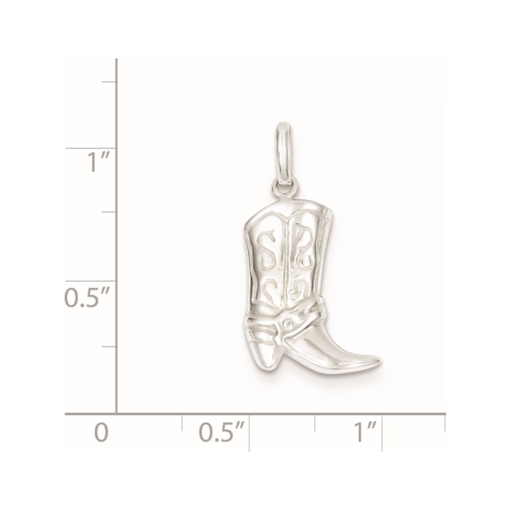 .925 Sterling Silver Cowboy Boot Charm Pendant MSRP $25
